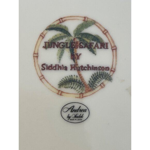 Jungle Safari Andrea Sadek Salad Plate 8.25" Hutchinson Tiger Palm Tree 8.25" - Picture 5 of 5